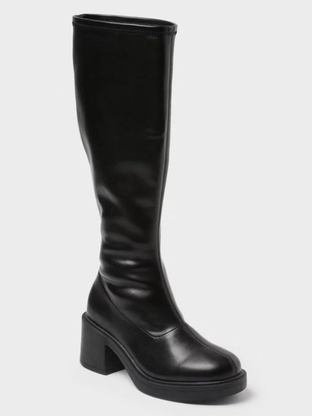 NEW Wild Fable Danika Stretch Tall Combat Boots with Memory Foam Insole - Black